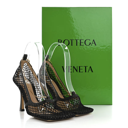 Bottega Veneta Mesh Calfskin Chain Stretch Pumps 36.5 Black 9 of 9
