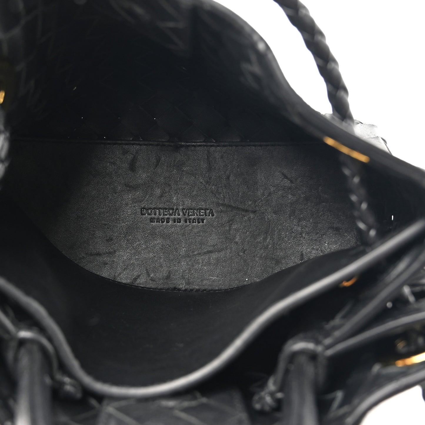 Nappa Intrecciato Small Andiamo Shoulder Bag Black