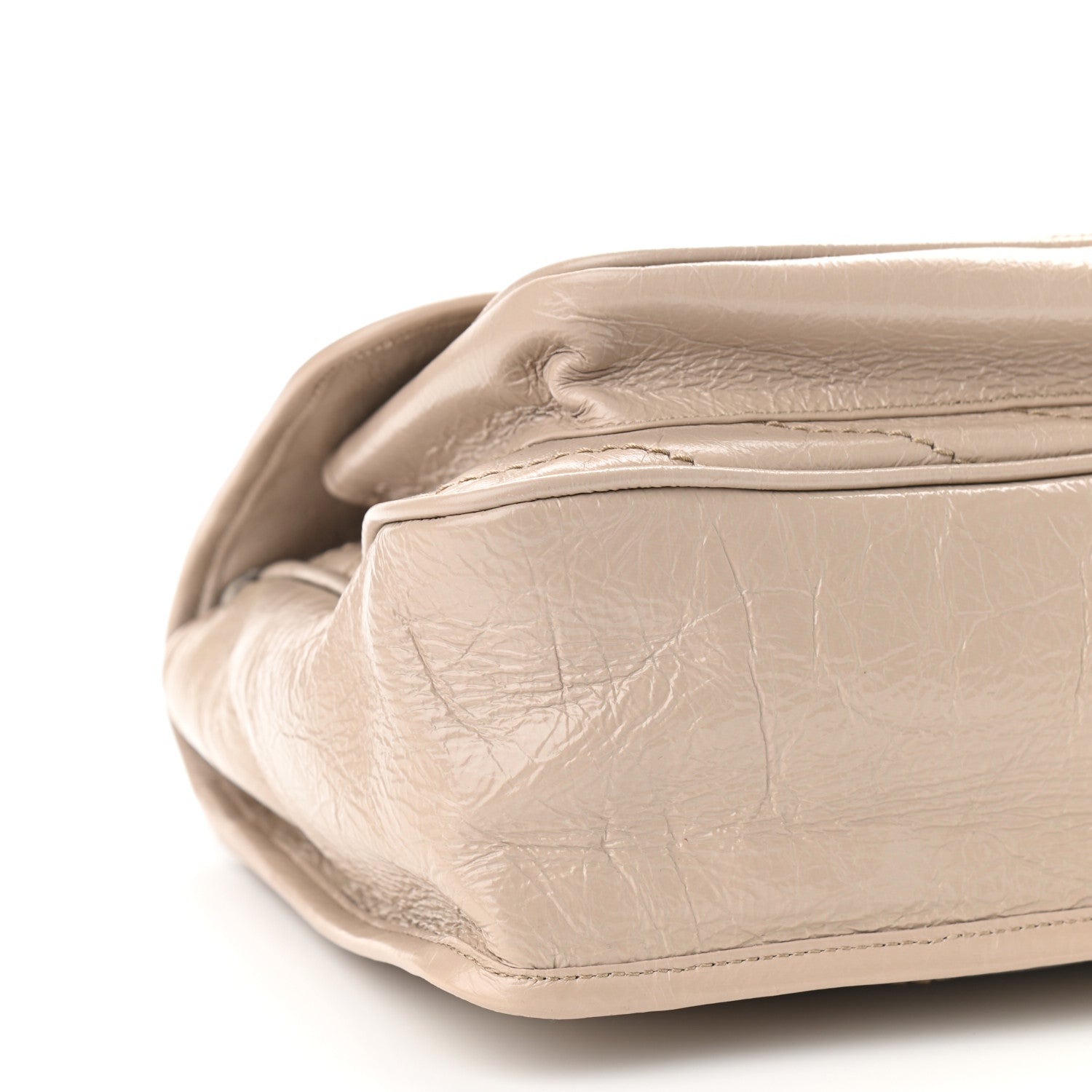 Saint Laurent Crinkled Calfskin Matelasse Monogram Medium Niki Chain Satchel Light Natural 10 of 11