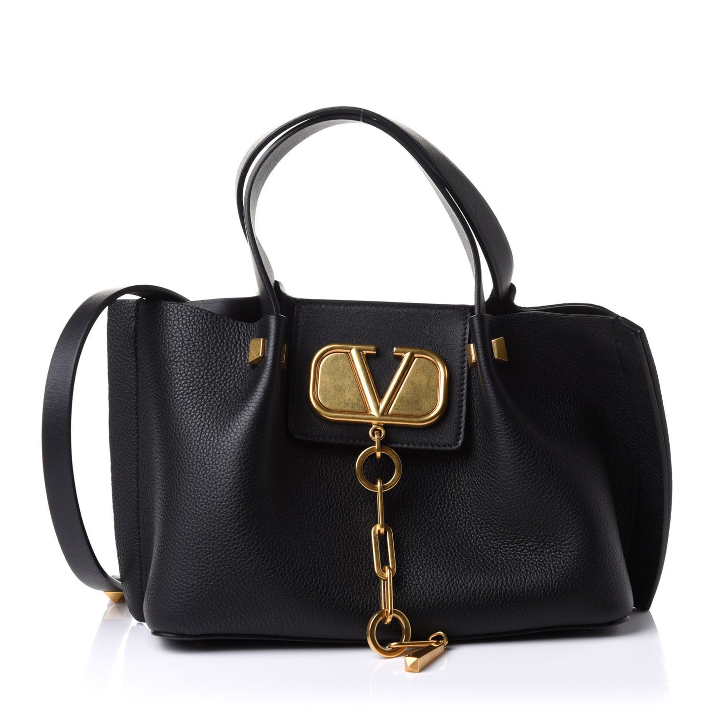 Calfskin VSling Shoulder Bag Black
