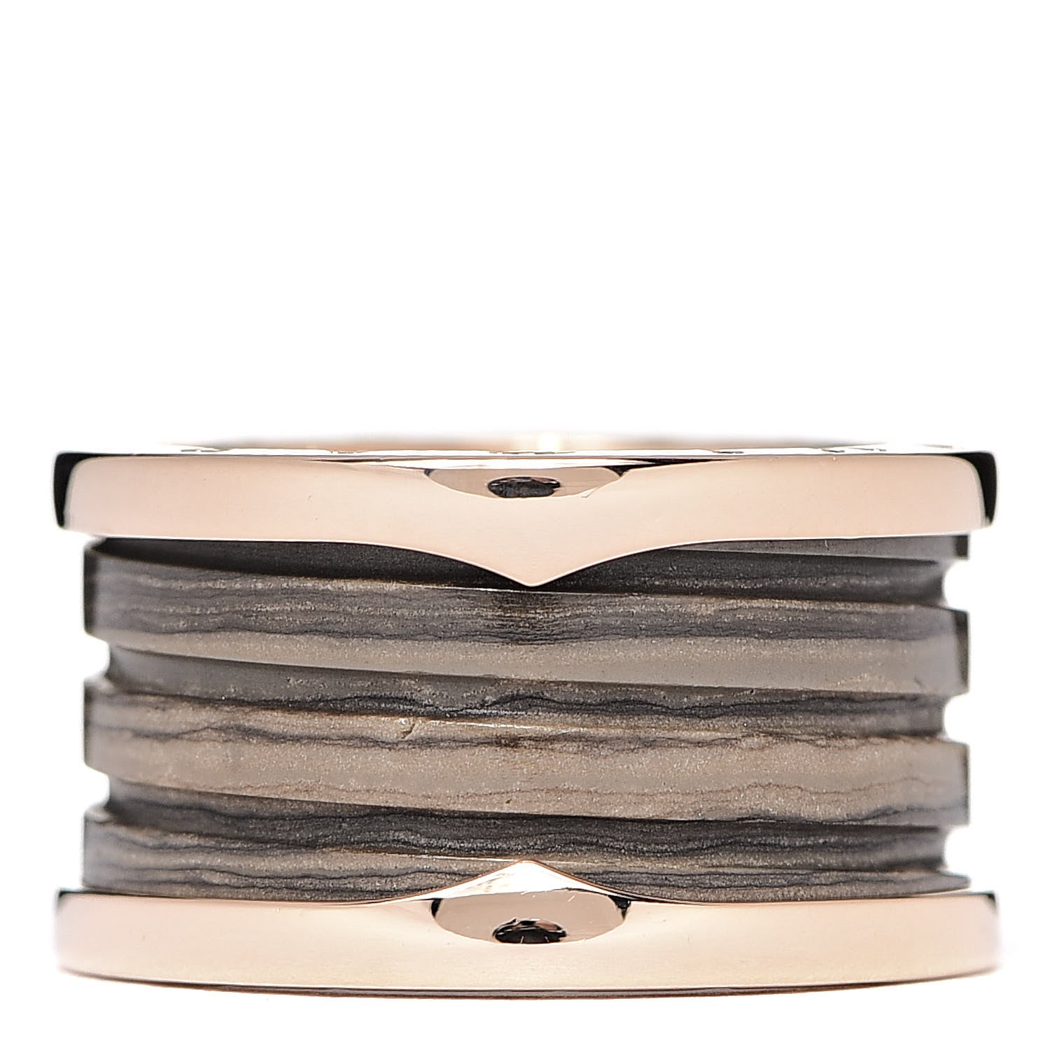 Bulgari 18K Rose Gold Brown Marble B.Zero1 Four-Band Ring 52 6 3 of 5