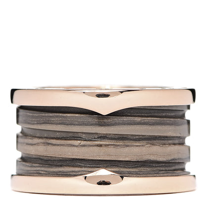 Bulgari 18K Rose Gold Brown Marble B.Zero1 Four-Band Ring 52 6 3 of 5