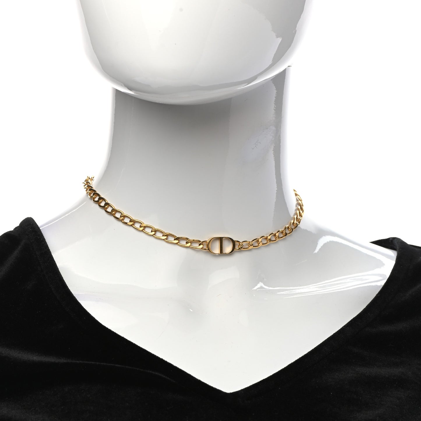Metal Petit CD Choker Necklace Gold