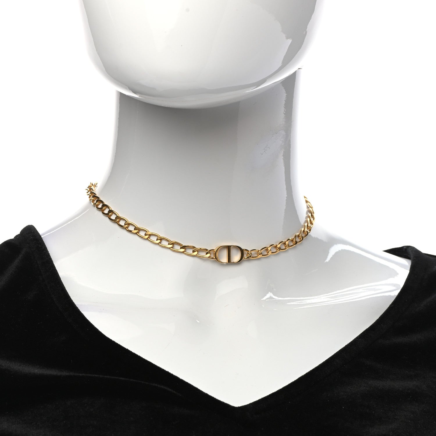 Christian Dior Metal Petit CD Choker Necklace Gold 2 of 4