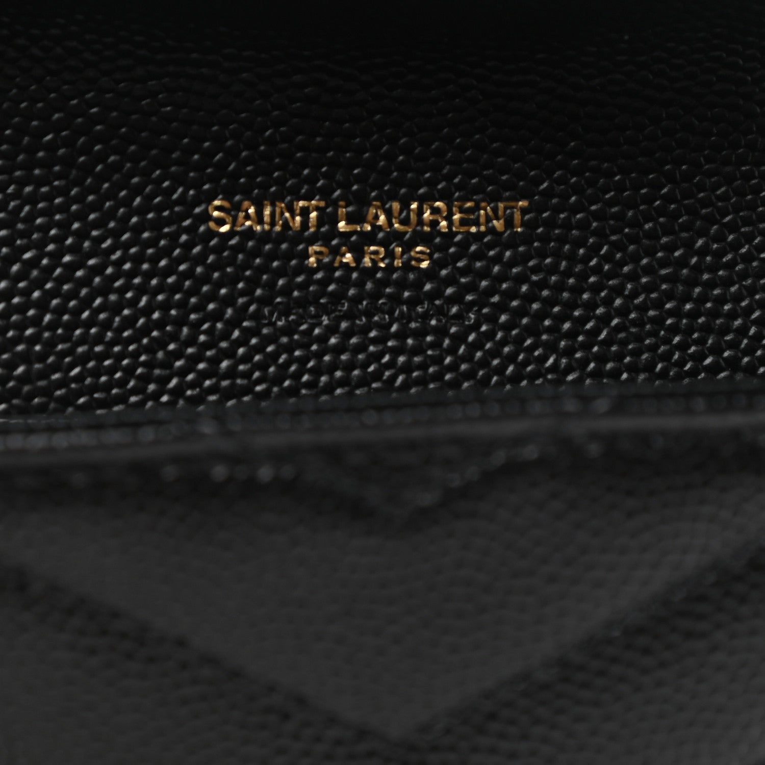 Saint Laurent Grain De Poudre Matelasse Chevron Small Monogram Envelope Wallet Black 6 of 8