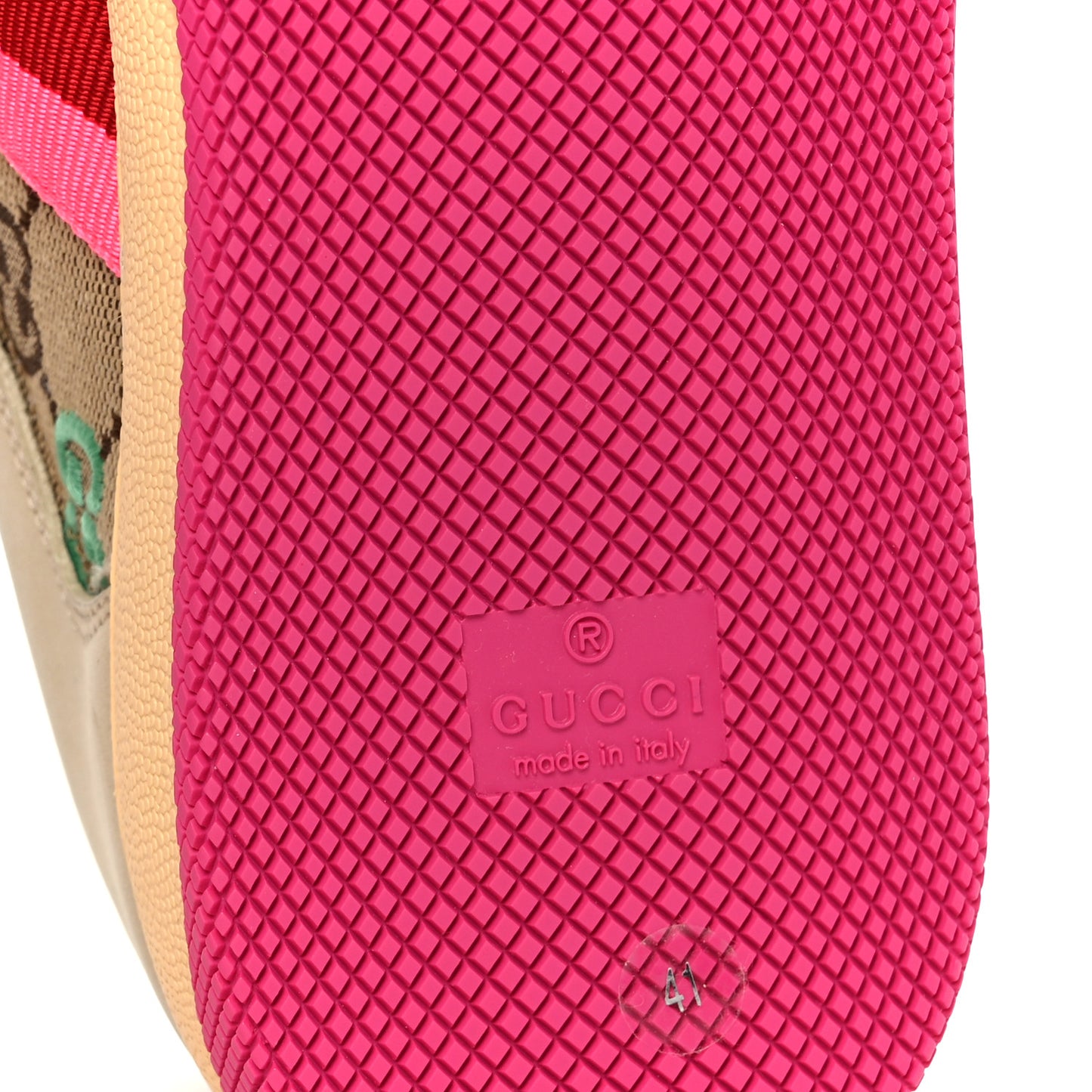 New Canvas GG Miro Soft Web Screener Sneakers 41 Pink Beige Multicolor