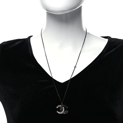 Chanel Ruthenium Crystal CC Necklace Black 2 of 5