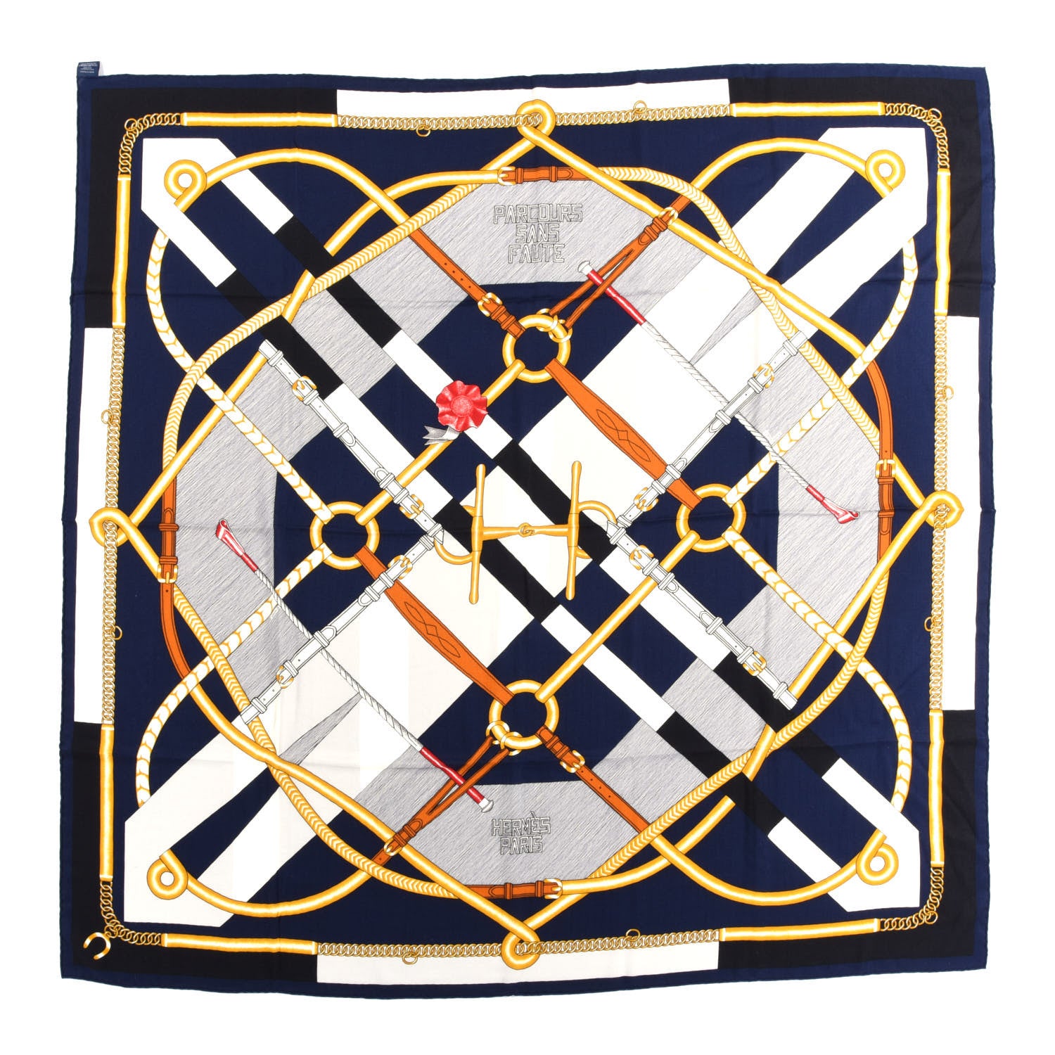 Hermes Cashmere Silk Parcours Sans Faute Shawl 140 1 of 5