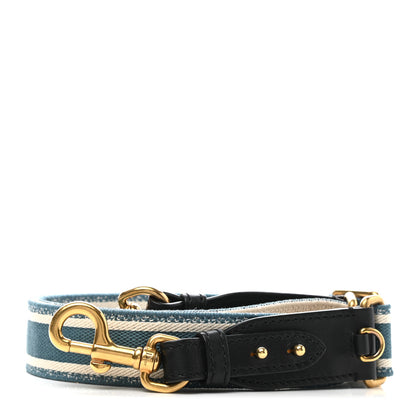 Christian Dior Canvas Embroidered Adjustable Shoulder Strap Deep Ocean 1 of 4