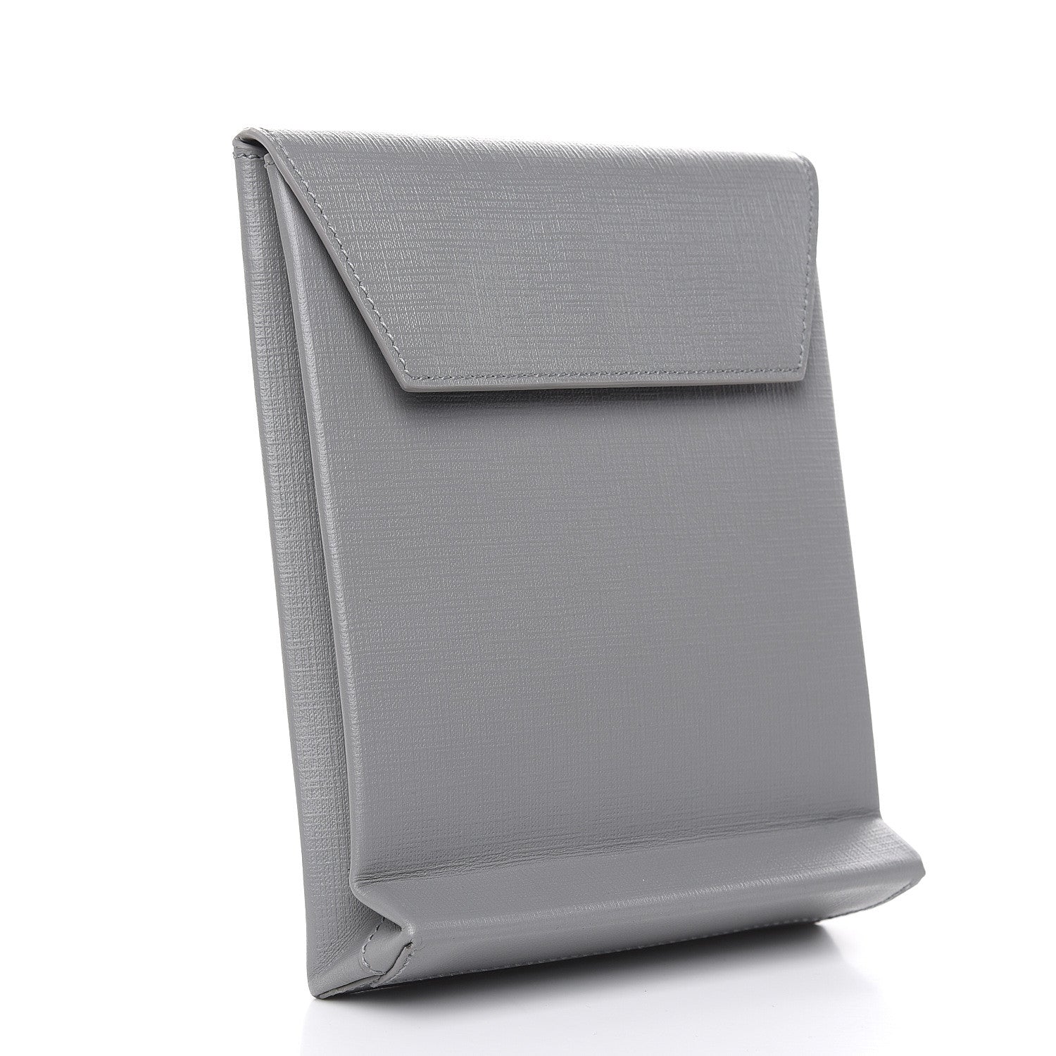 Balenciaga Squared Calfskin Logo Shopping Envelope Clutch Balenciaga Grey 3 of 9