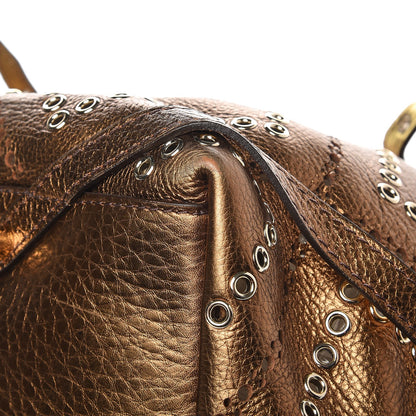 Burberry Metallic Calfskin Perforated Grommet Medium Salisbury Tote Bronze 11 of 11