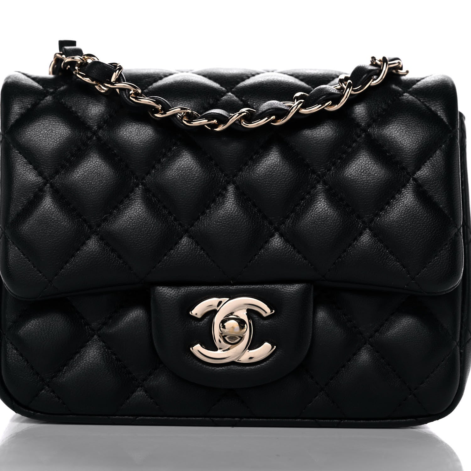 Chanel Lambskin Quilted Mini Square Flap Black 8 of 13