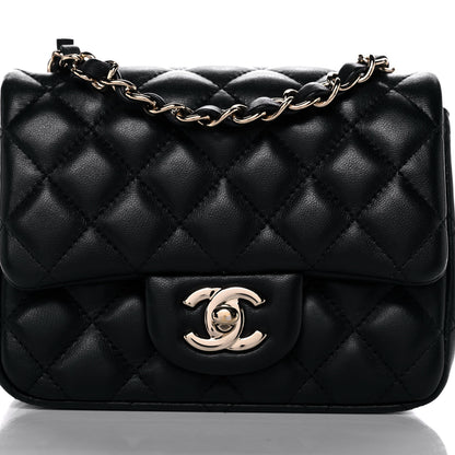 Chanel Lambskin Quilted Mini Square Flap Black 8 of 13