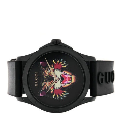 Gucci PVD Stainless Steel Rubber 38mm G-Timeless Angry Cat Quartz Watch Black 2 of 5