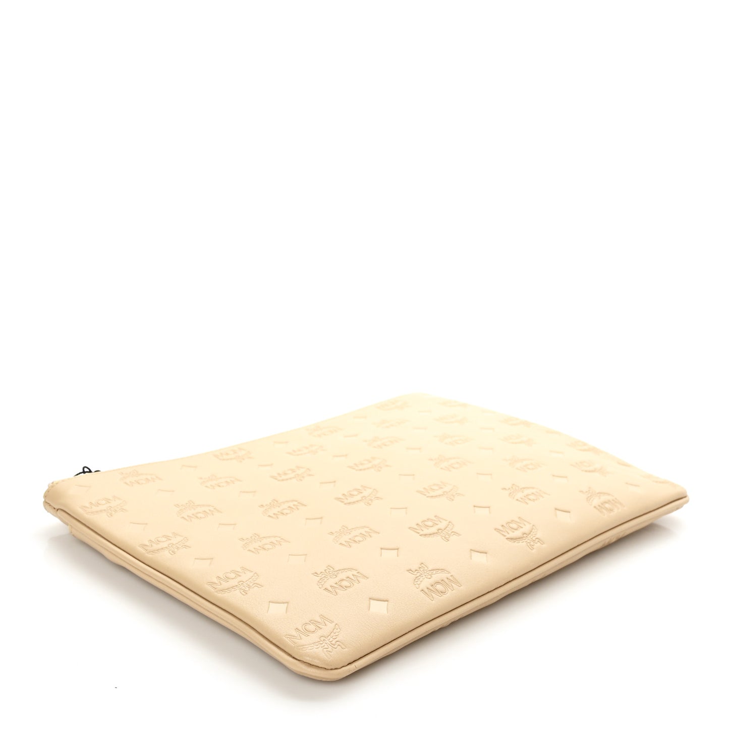 Calfskin Ottomar Monogram Aren Crossbody Pouch Beige Croissant
