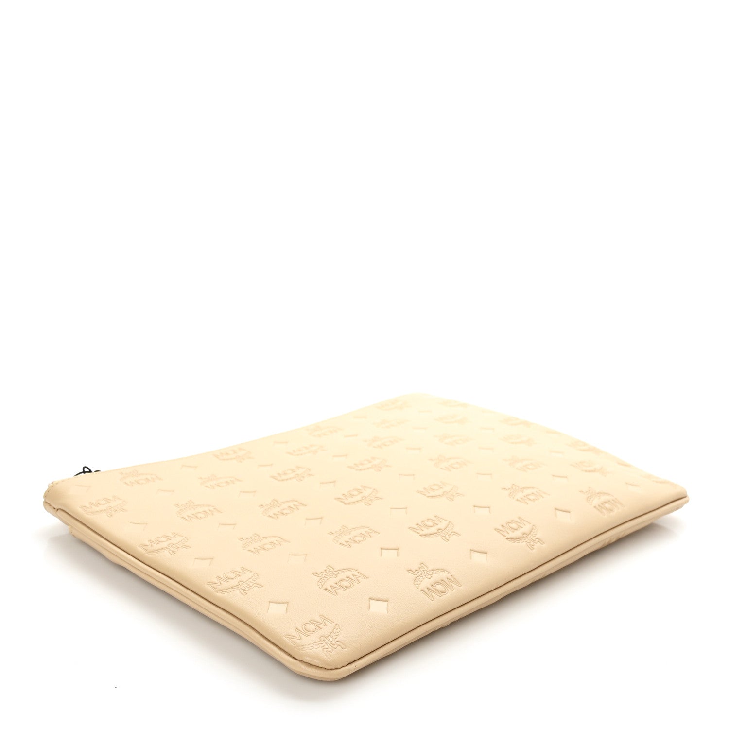 MCM Calfskin Ottomar Monogram Aren Crossbody Pouch Beige Croissant 4 of 6