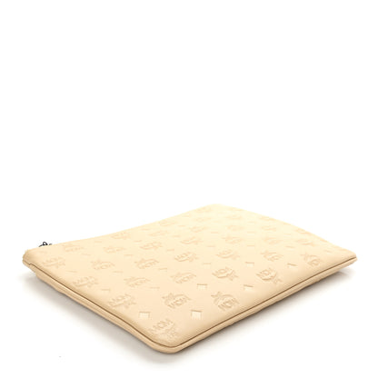 MCM Calfskin Ottomar Monogram Aren Crossbody Pouch Beige Croissant 4 of 6