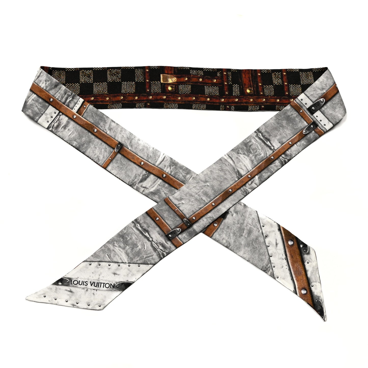 Silk Damier Ebene Time Trunk BB Bandeau Black