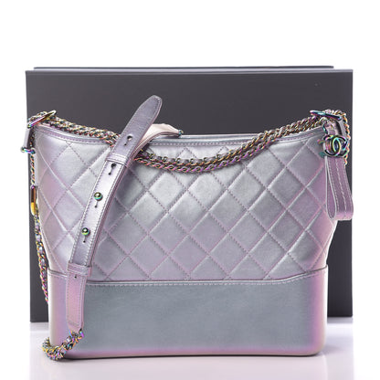 Chanel Iridescent Lambskin Calfskin Quilted Medium Gabrielle Hobo Light Purple 11 of 11