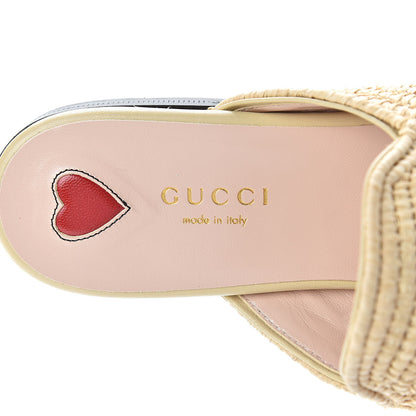 Gucci Raffia Womens Princetown Slippers 37 Naturale Sand Storm 8 of 8