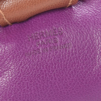 Hermes Milo Lambskin Grigri Rodeo Horse Bag Charm PM Anemone Bleu Izmir Fauve 3 of 4