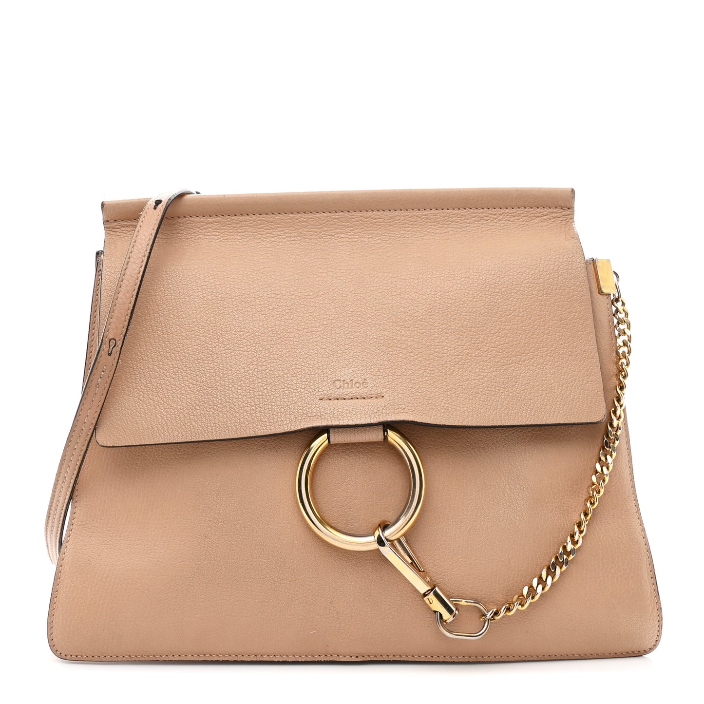 Calfskin Medium Faye Shoulder Bag Biscotti Beige