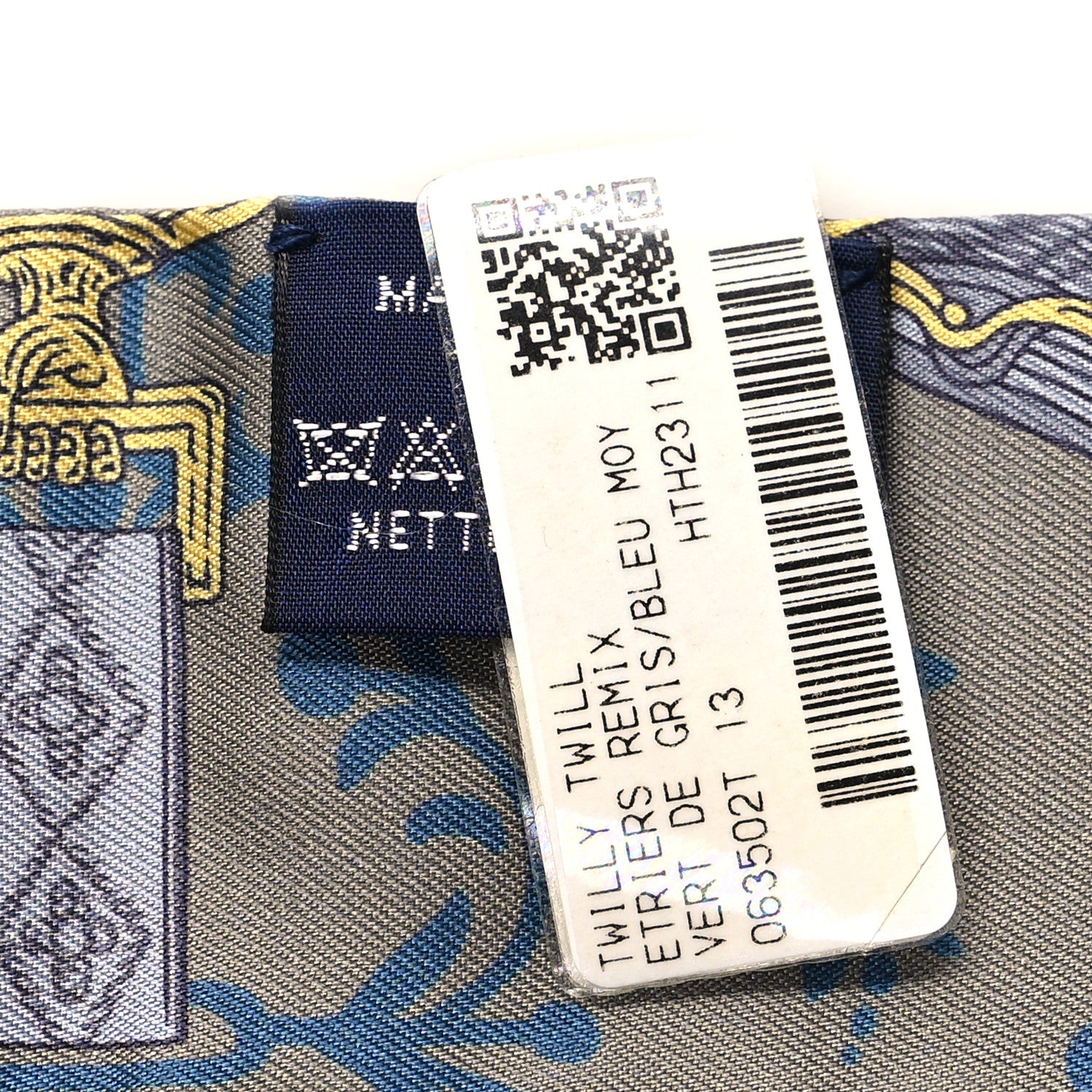 Hermes Silk Etriers Remix Twilly Vert De Gris Bleu Moyen 3 of 4