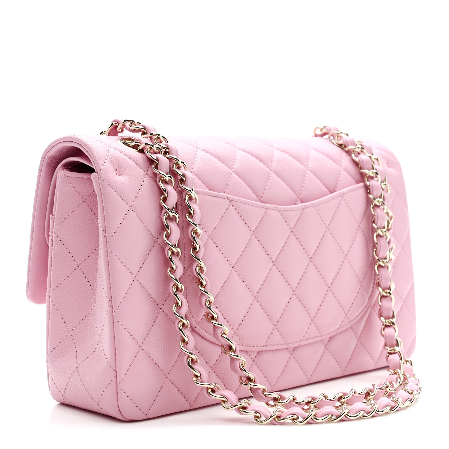 Chanel Caviar Quilted Medium Double Flap Pink 3 of 10
