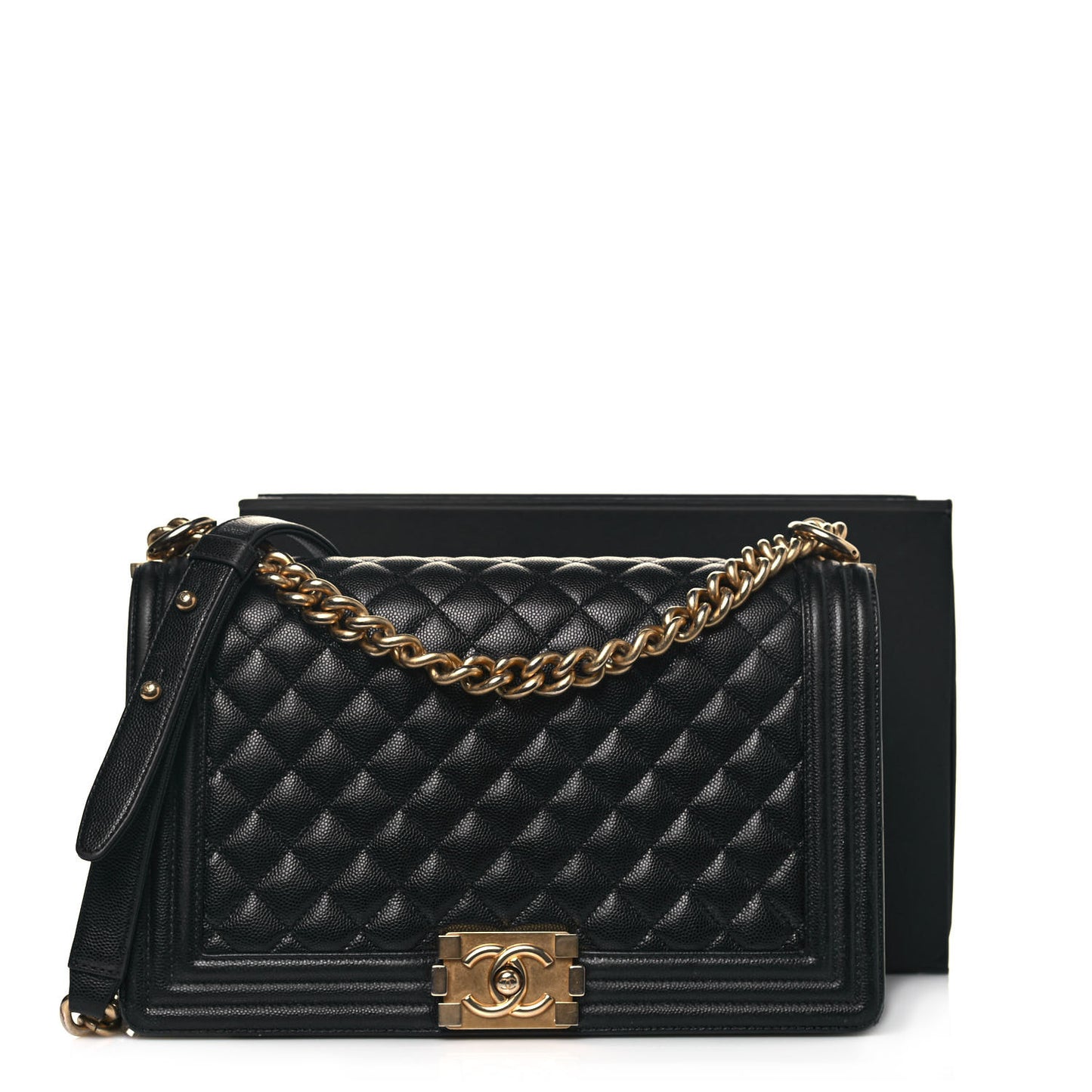 Caviar Quilted New Medium Boy Flap Black