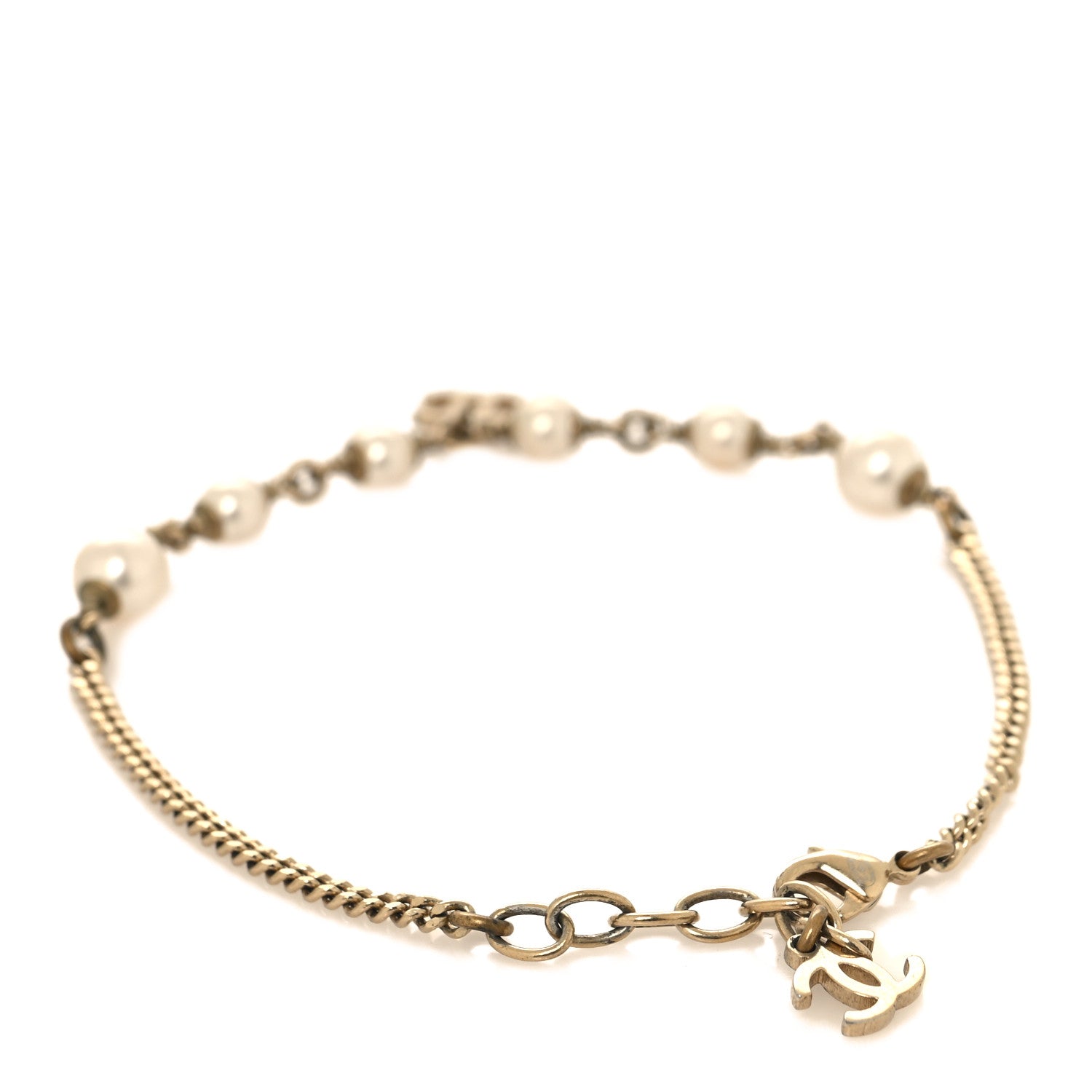 Chanel Pearl CC Chain Anklet Gold Pearly White 4 of 8