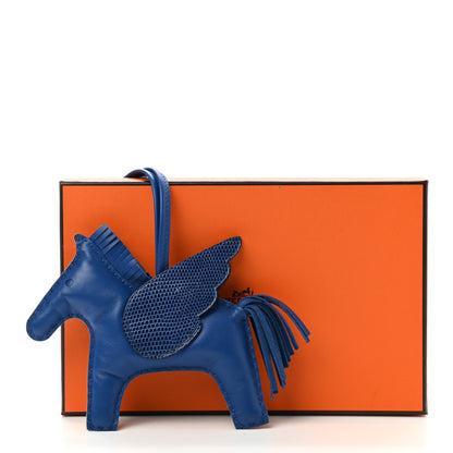 Hermes Milo Lambskin Lizard Touch Grigri Rodeo Pegase Horse Bag Charm PM Bleu France 5 of 5