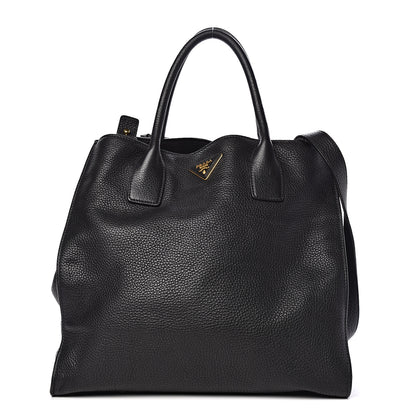 Prada Vitello Daino Tote Black 1 of 13