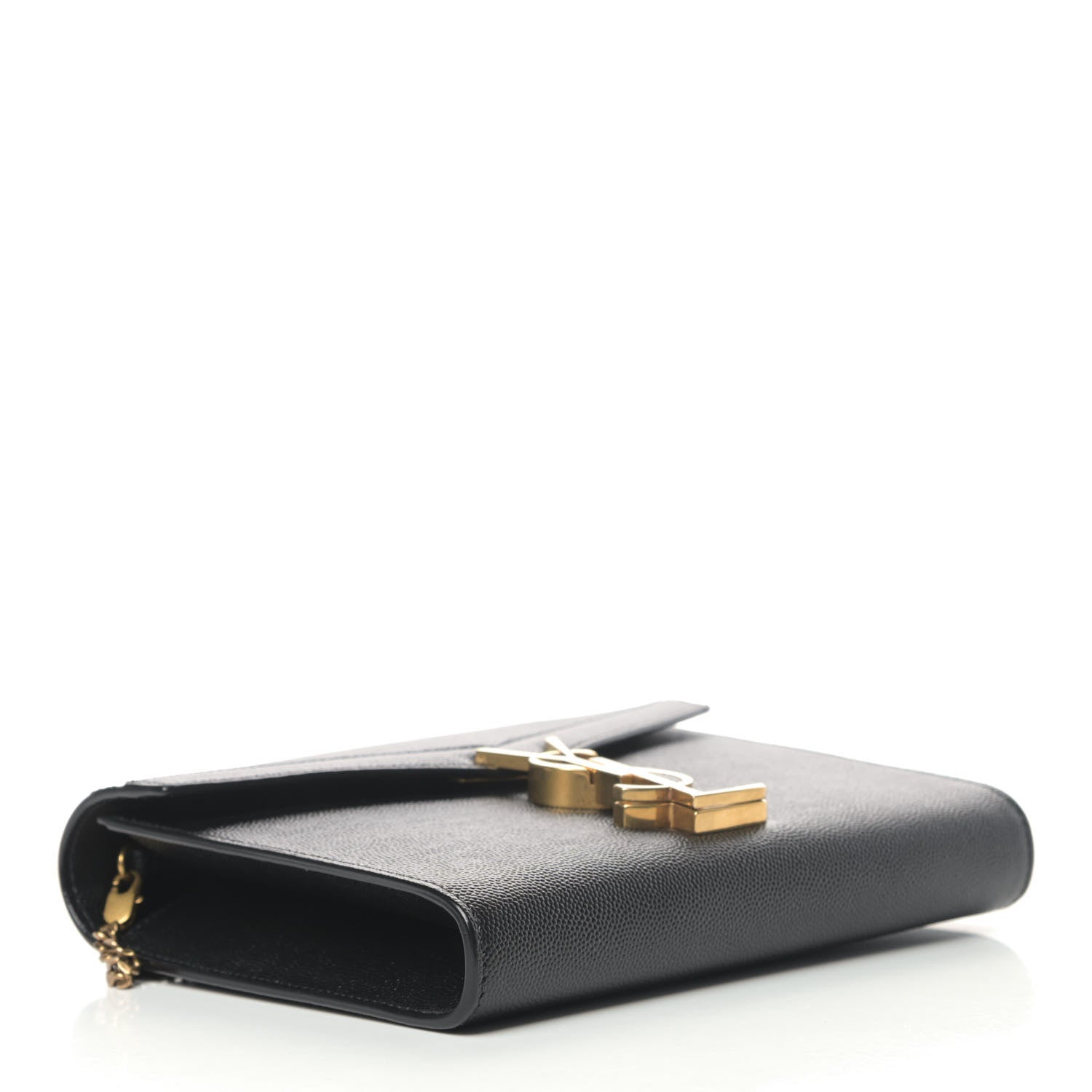 Saint Laurent Grain De Poudre Monogram Cassandra Chain Wallet Black 3 of 4