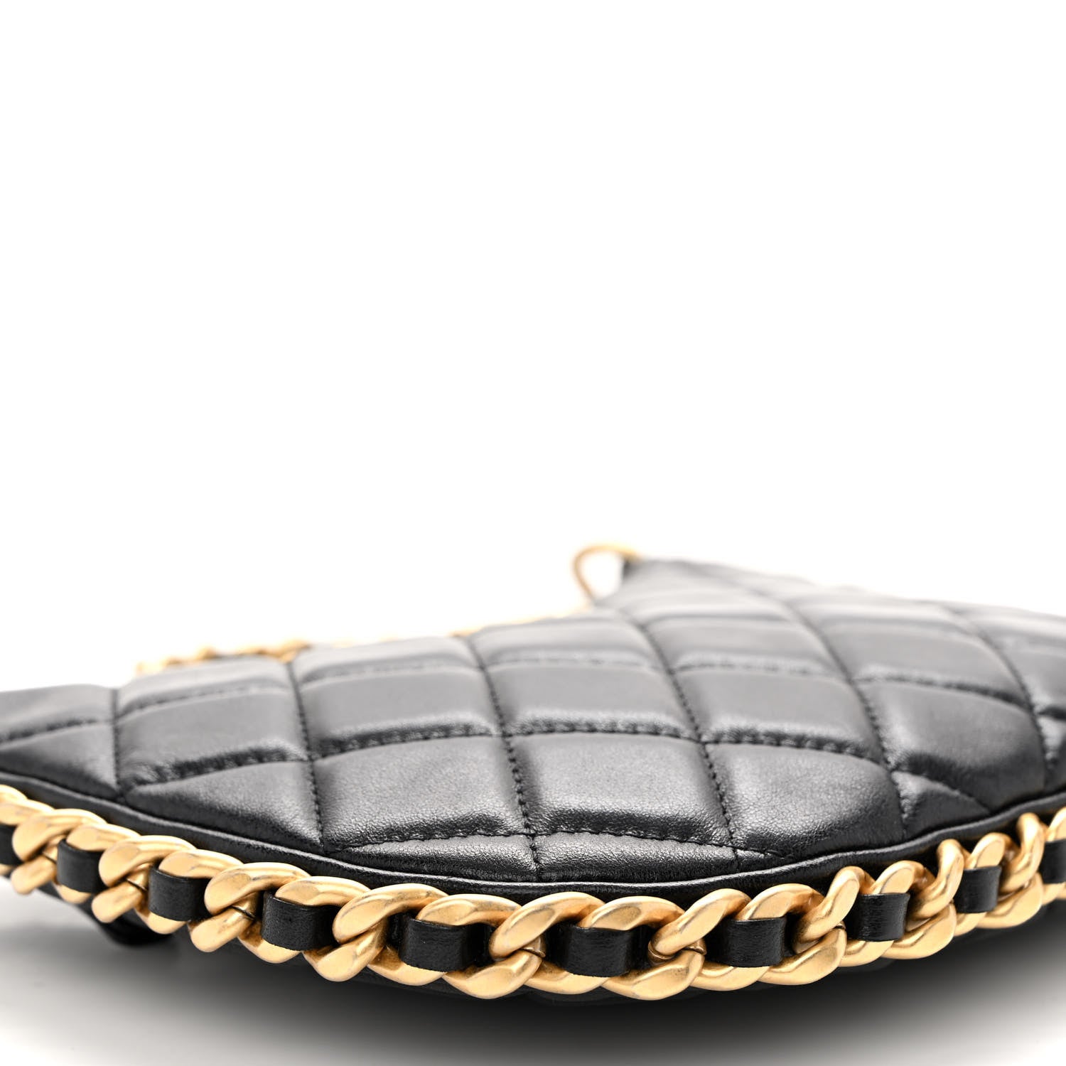 Chanel Shiny Crumpled Lambskin Quilted Trendy Chain Around Hobo Black 9 of 10