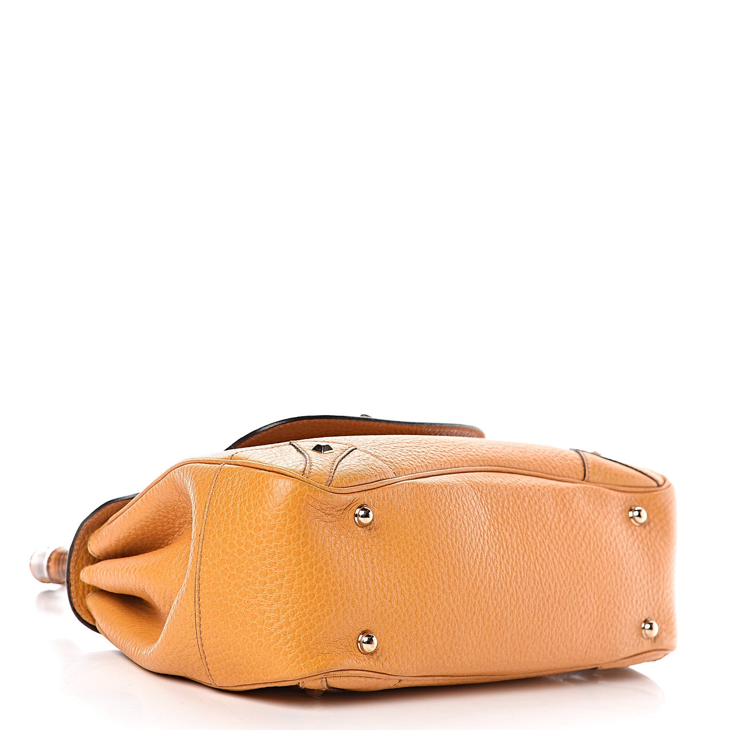 Calfskin Bamboo Top Handle Bag Yellow