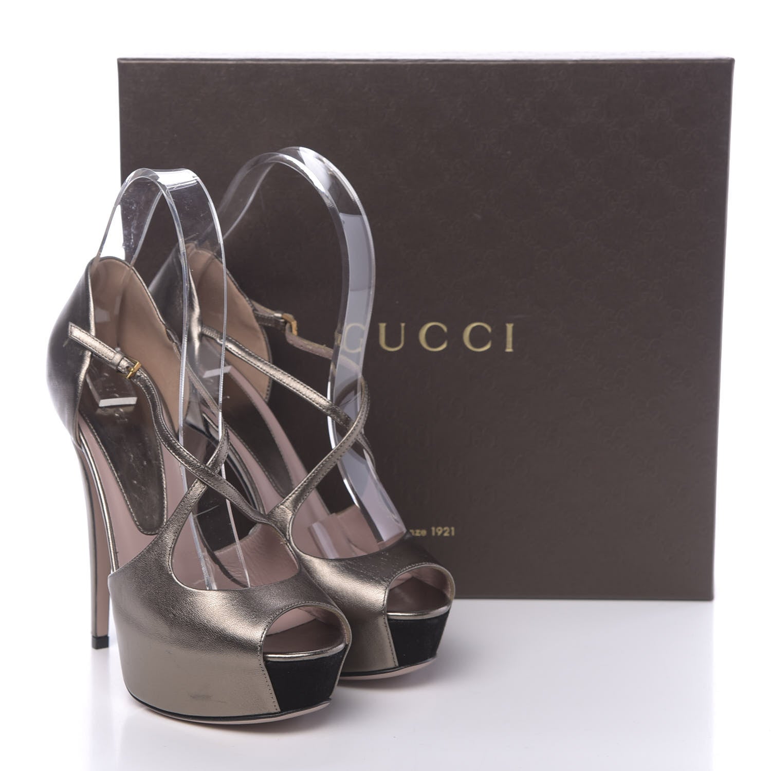 Gucci Metallic Nappa Lili Platform Pumps 36 Sasso 10 of 10