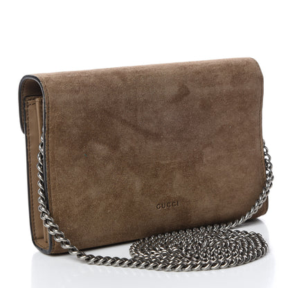 Gucci Suede Mini Dionysus Chain Wallet Taupe 3 of 10
