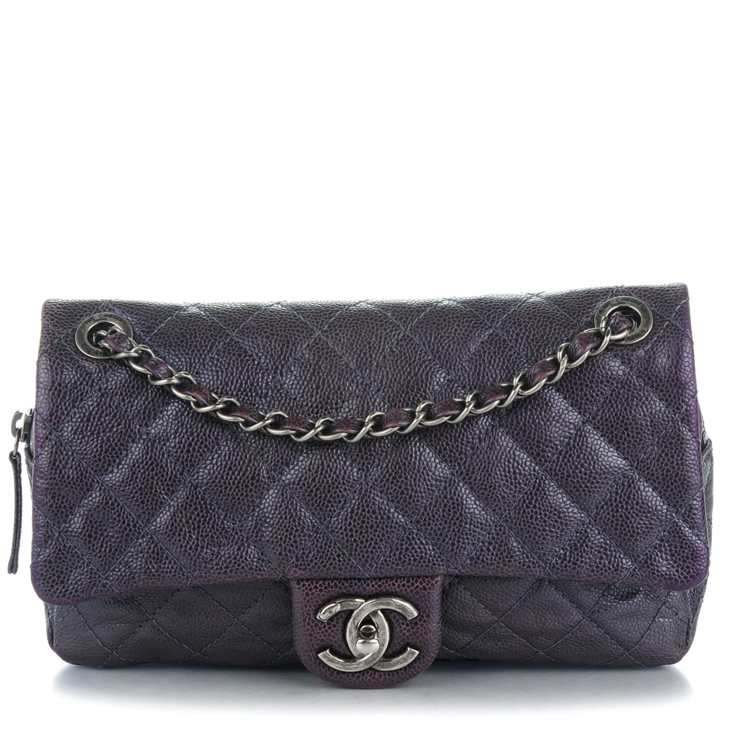 Chanel Iridescent Caviar Quilted Small Chic Flap Dark Purple 1 of 8