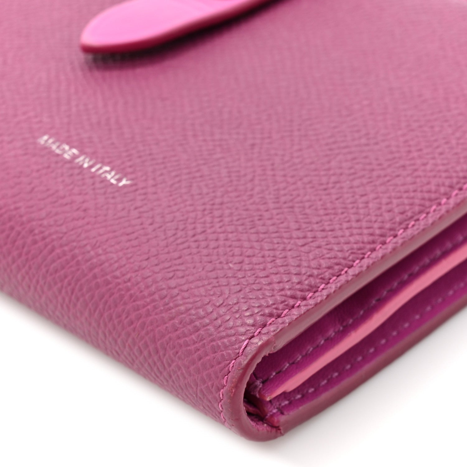 Celine Grained Calfskin Medium Multifunction Strap Wallet Magenta 10 of 11