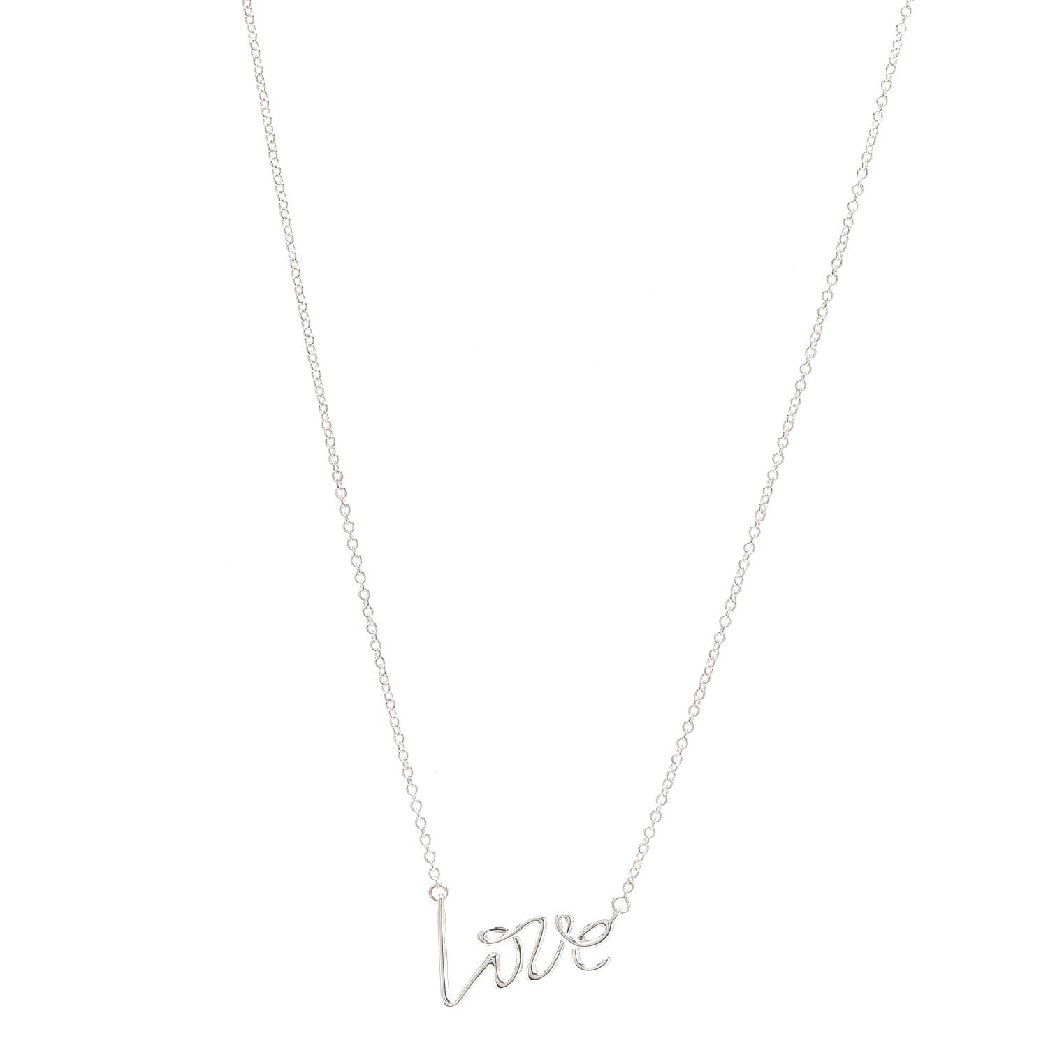 Tiffany Sterling Silver Paloma Picasso Graffiti Love Pendant Necklace 1 of 5