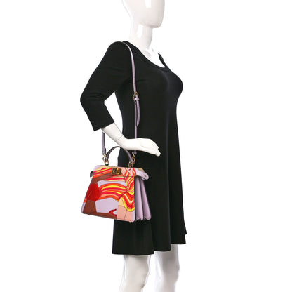 Fendi Vitello Seta Shiny Nappa Dancing Girls Inlay Small Peekaboo I SEE U Satchel Anemone Multicolor 2 of 14
