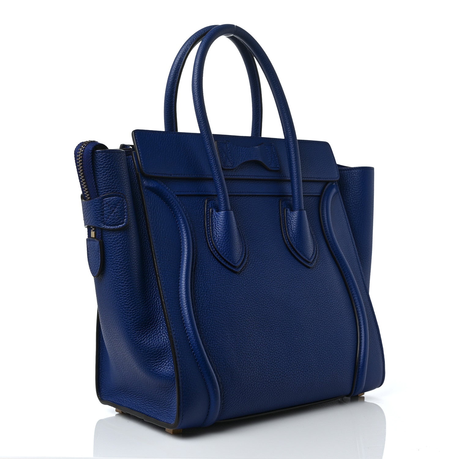 Celine Drummed Calfskin Micro Luggage Indigo 2 of 8