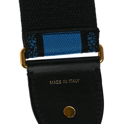 Christian Dior Canvas Embroidered Shoulder Strap Fuchsia Bleu 4 of 4