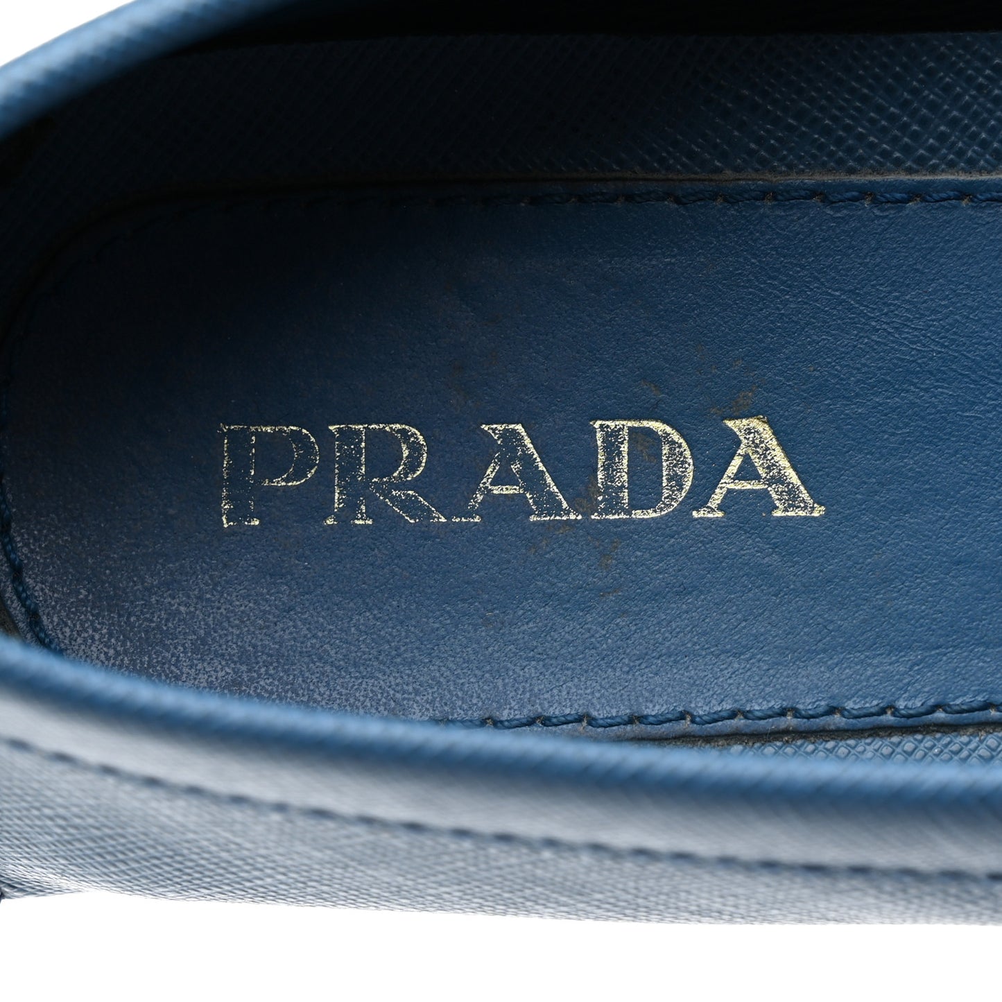 Saffiano Logo Loafers 38 Cobalto