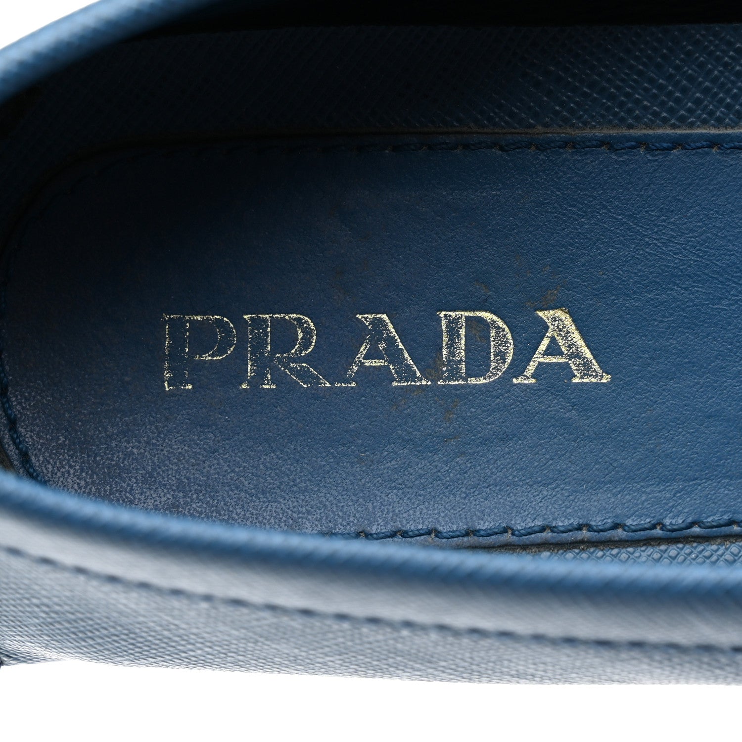 Prada Saffiano Logo Loafers 38 Cobalto 7 of 8