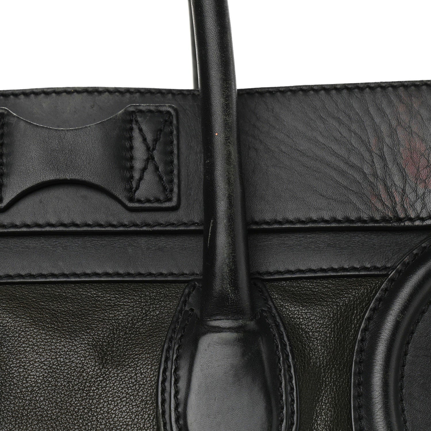 Celine Smooth Calfskin Mini Bi-Color Luggage Forest Black 18 of 29