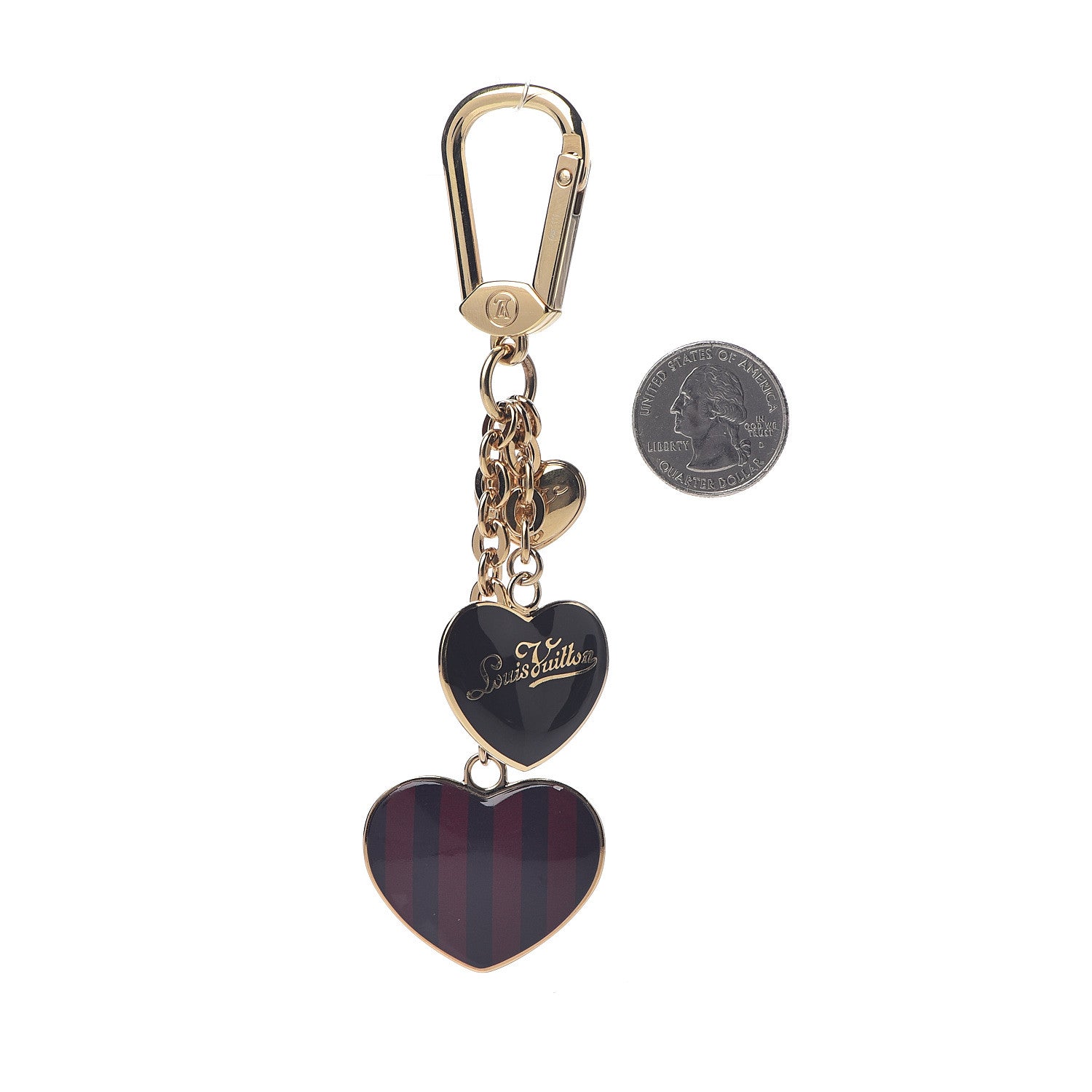 Louis Vuitton Rayures Coeur Bag Charm Key Holder Amarante 2 of 2