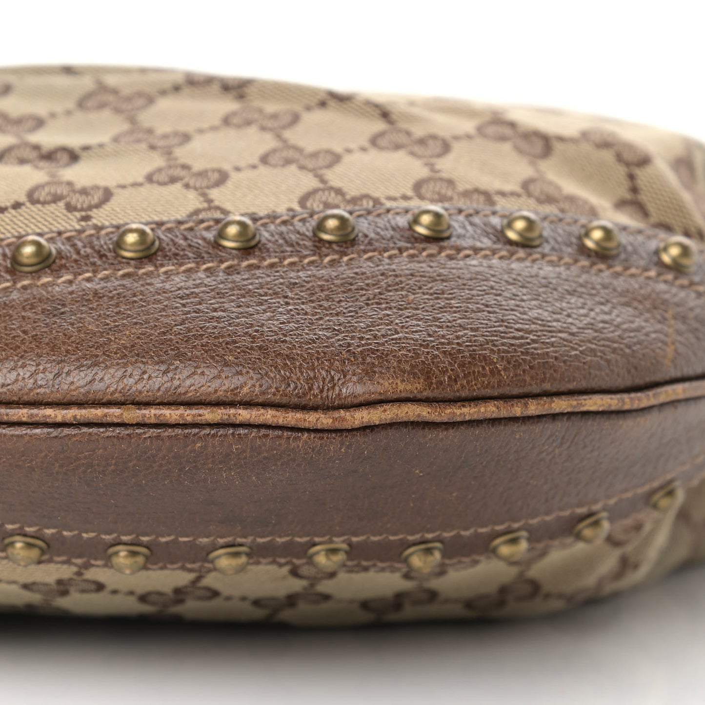 Monogram Web Studded Pelham Shoulder Bag Dark Brown
