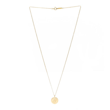 Tiffany 18K Yellow Gold Notes Letter S Disc Charm Pendant Necklace 3 of 7