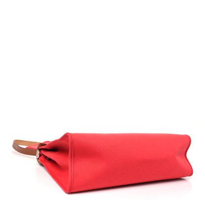 Hermes Vache Hunter Toile Herbag Zip 31 PM Rouge Tomate 5 of 10